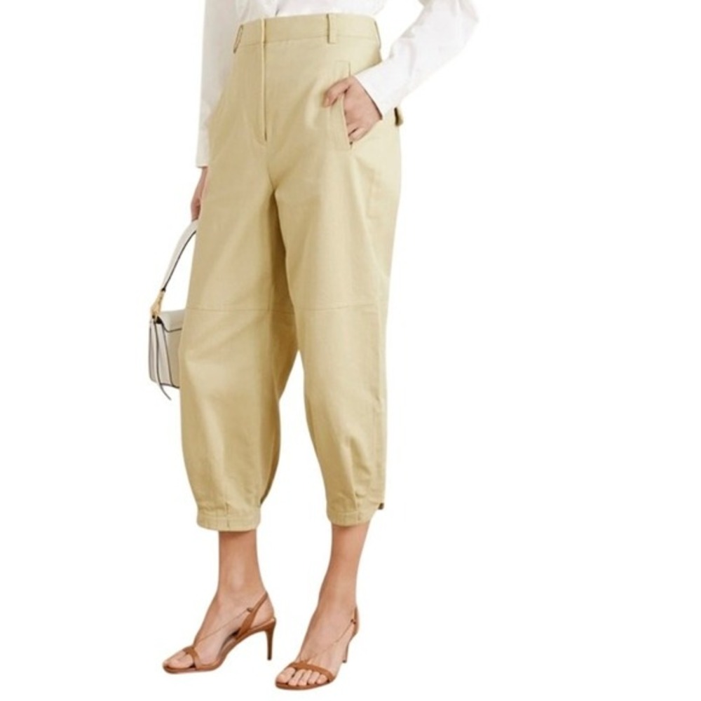 TIBI butter yellow‎ cotton twill barrel pants 8
